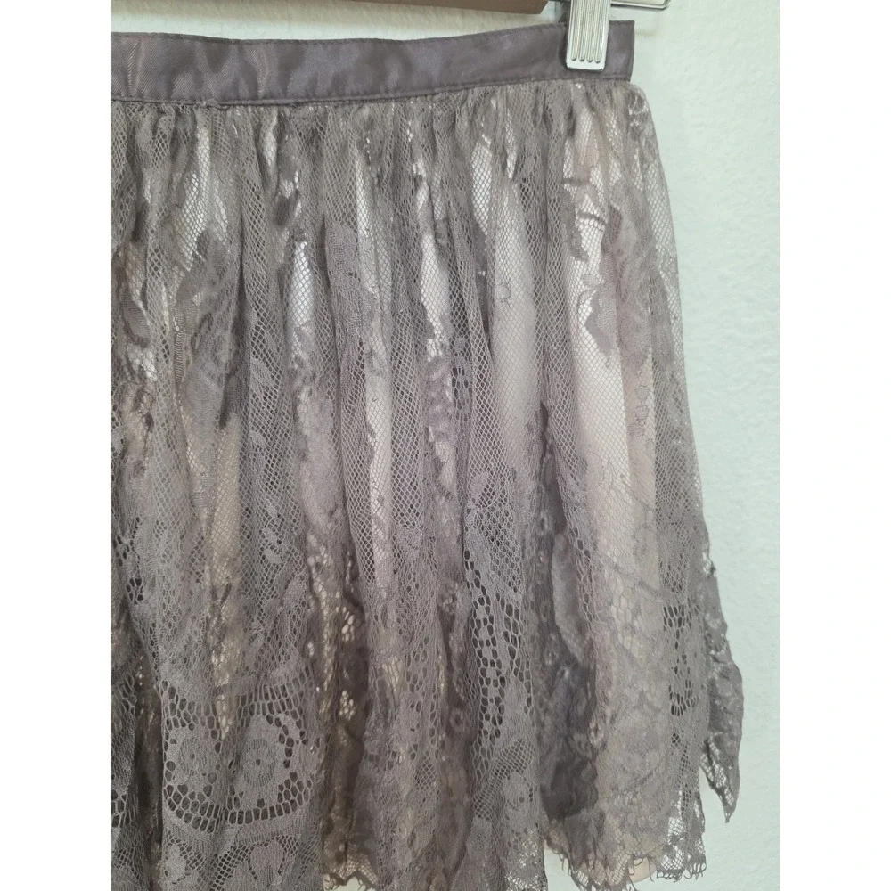 Divided H&M Size 6 Grey Lace Satin Mini Skirt Womens Short Princess Coquette
